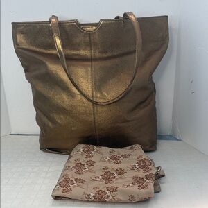Wilson leather metallic Gold Tote Bag
